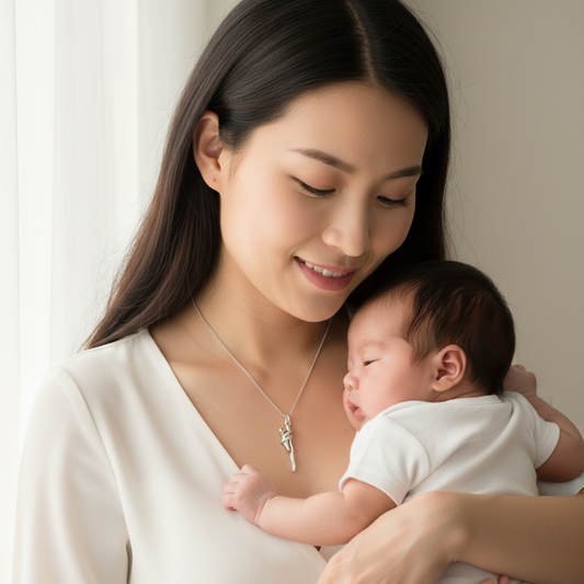 925 Sterling Silver Hug Embrace Pendant Necklace
