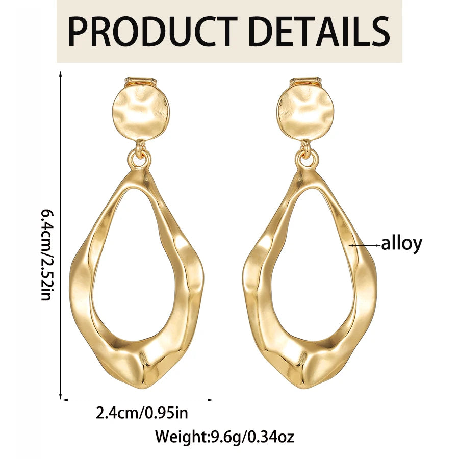 Retro Water Droplet Clip on Earrings