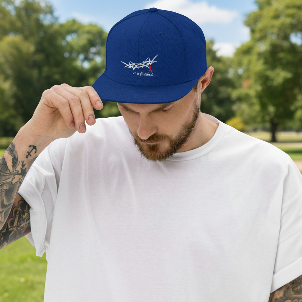 "It is Finished" Kings Crown - Embroidered Snapback Hat