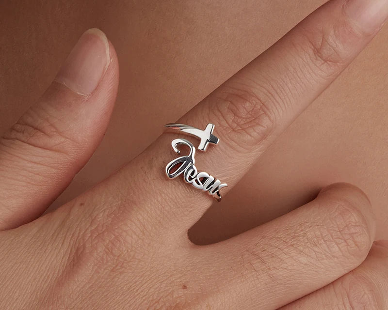 925 Sterling Silver Jesus Cross Ring