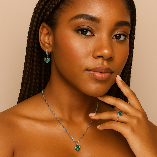 925 Silver Heart Zircon Jewelry Set