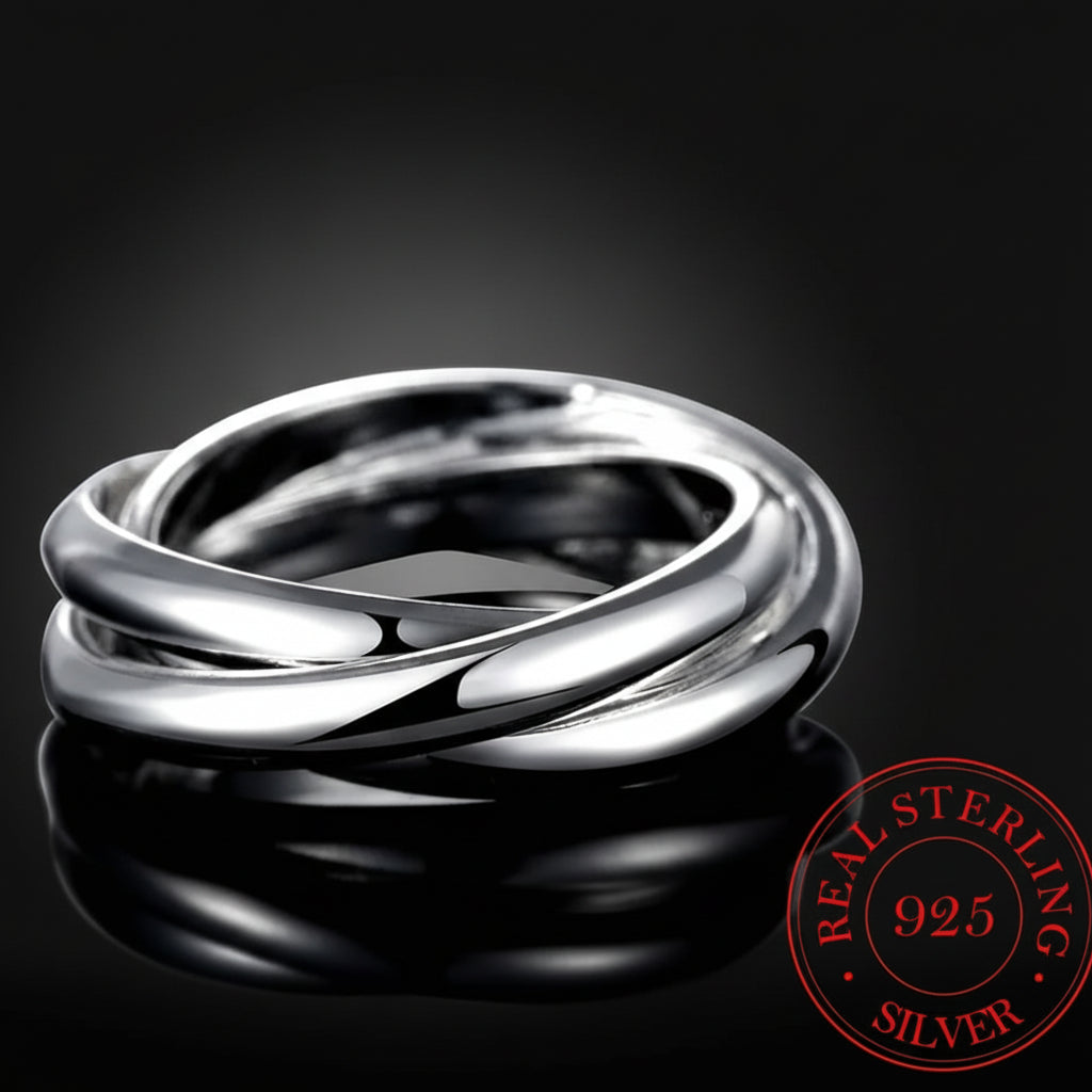 925 Sterling Silver Three Circles Ring