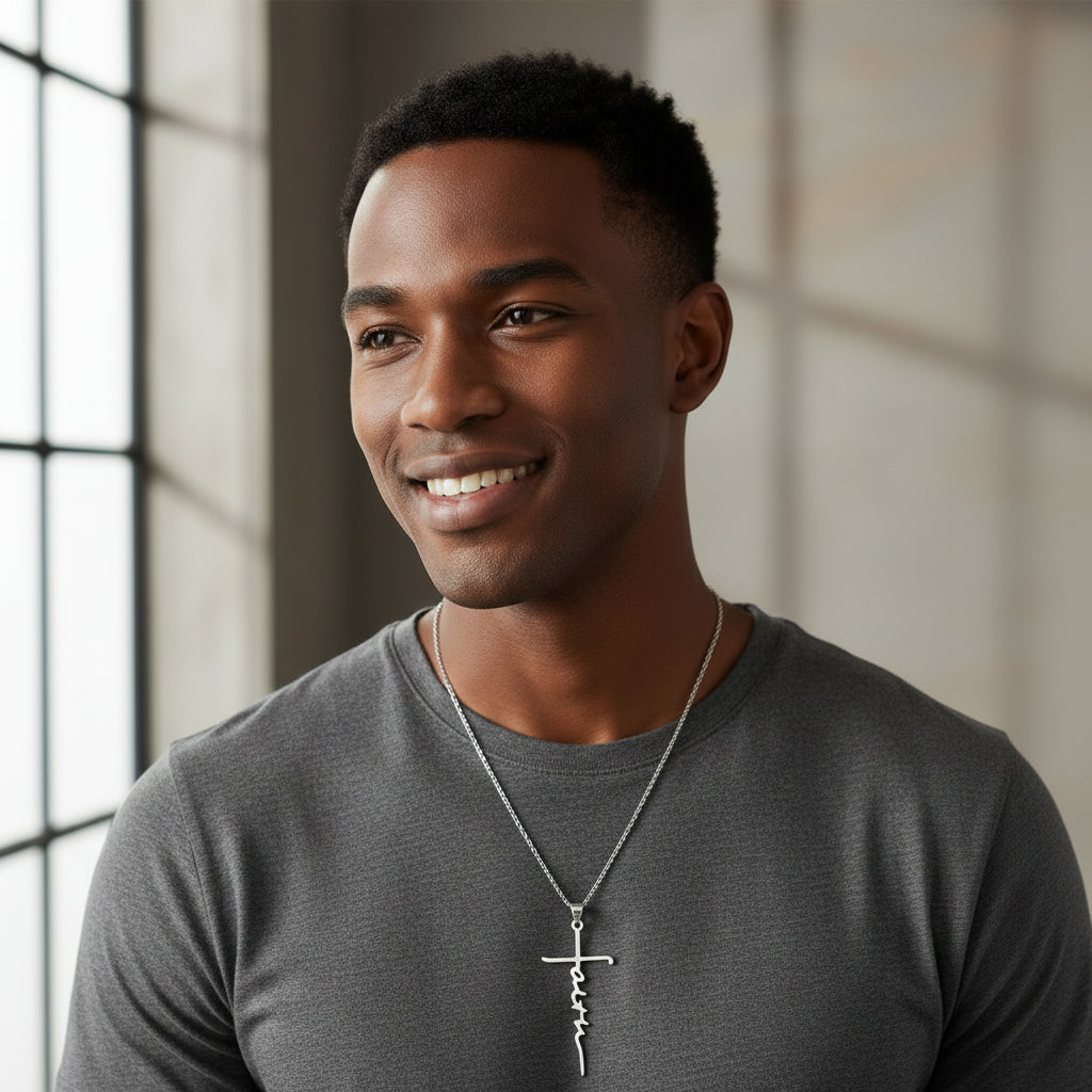 Faith Cross Pendant Necklace for Women & Men