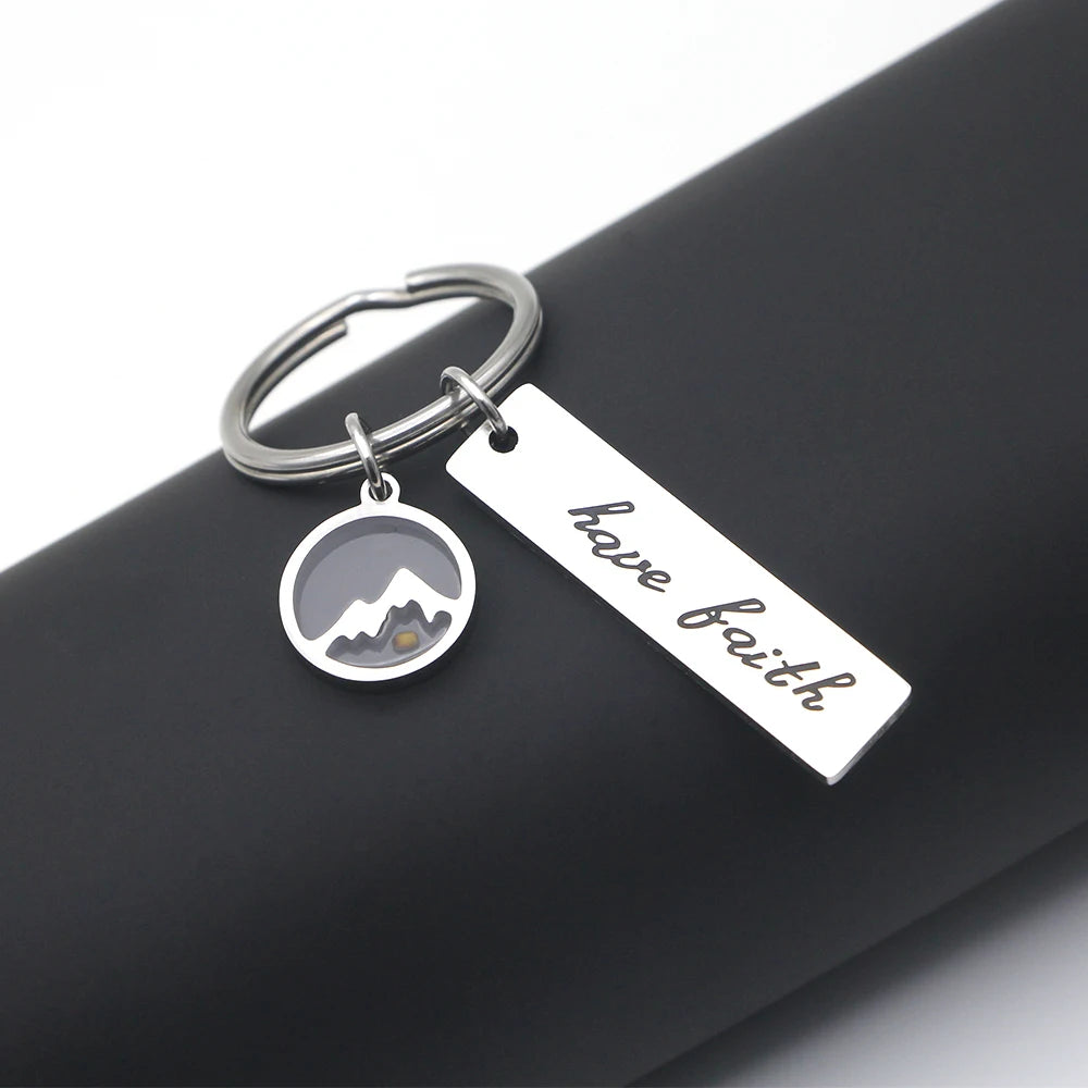 Mustard Seed Stainless Steel Keyrings for Women and Men