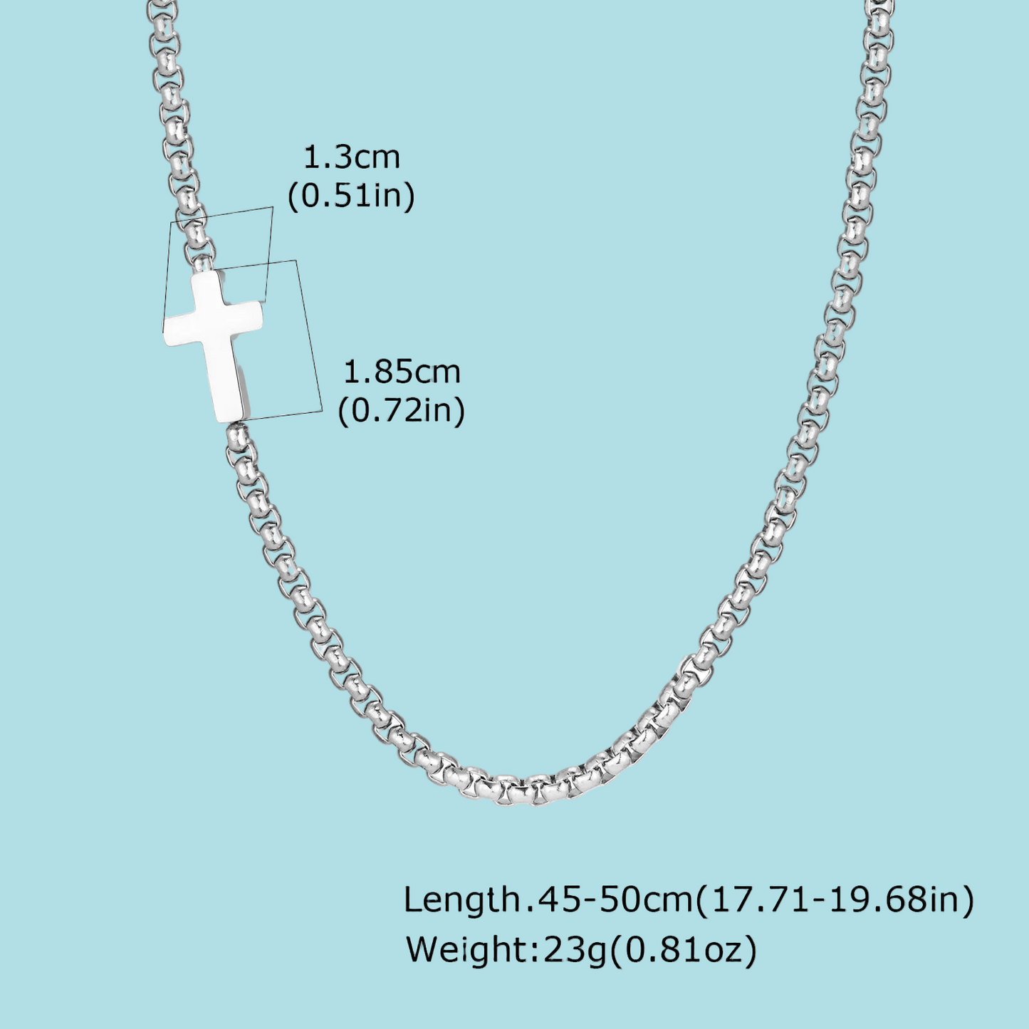 Sideways Cross Stainless Steel Necklaces for Men