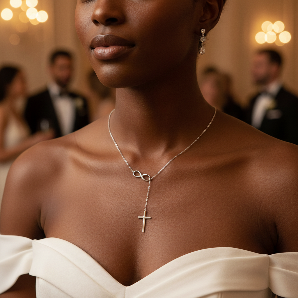 Cross Pendant for Women w/Paperclip Chain Necklace