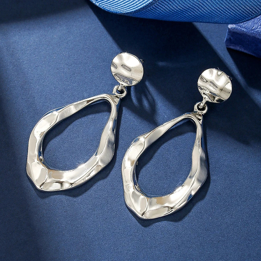 Retro Water Droplet Clip on Earrings
