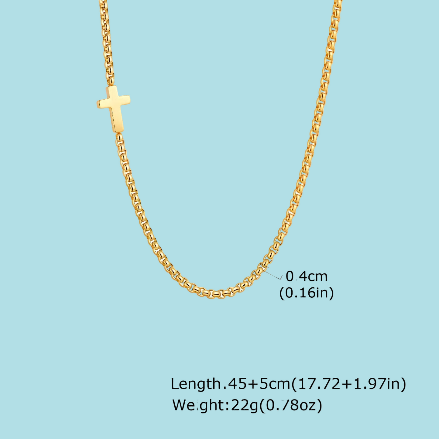 Sideways Cross Stainless Steel Necklaces for Men