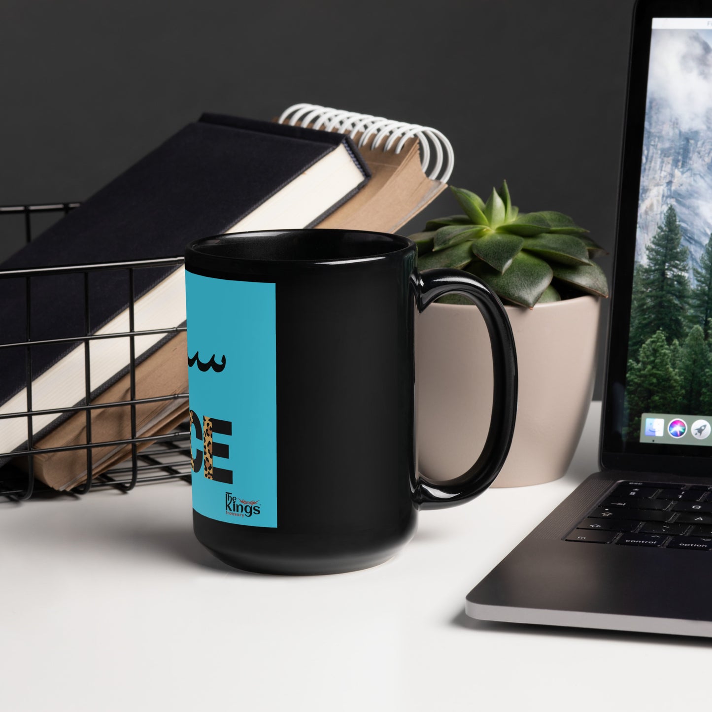 "Peace" - Black Glossy Mug