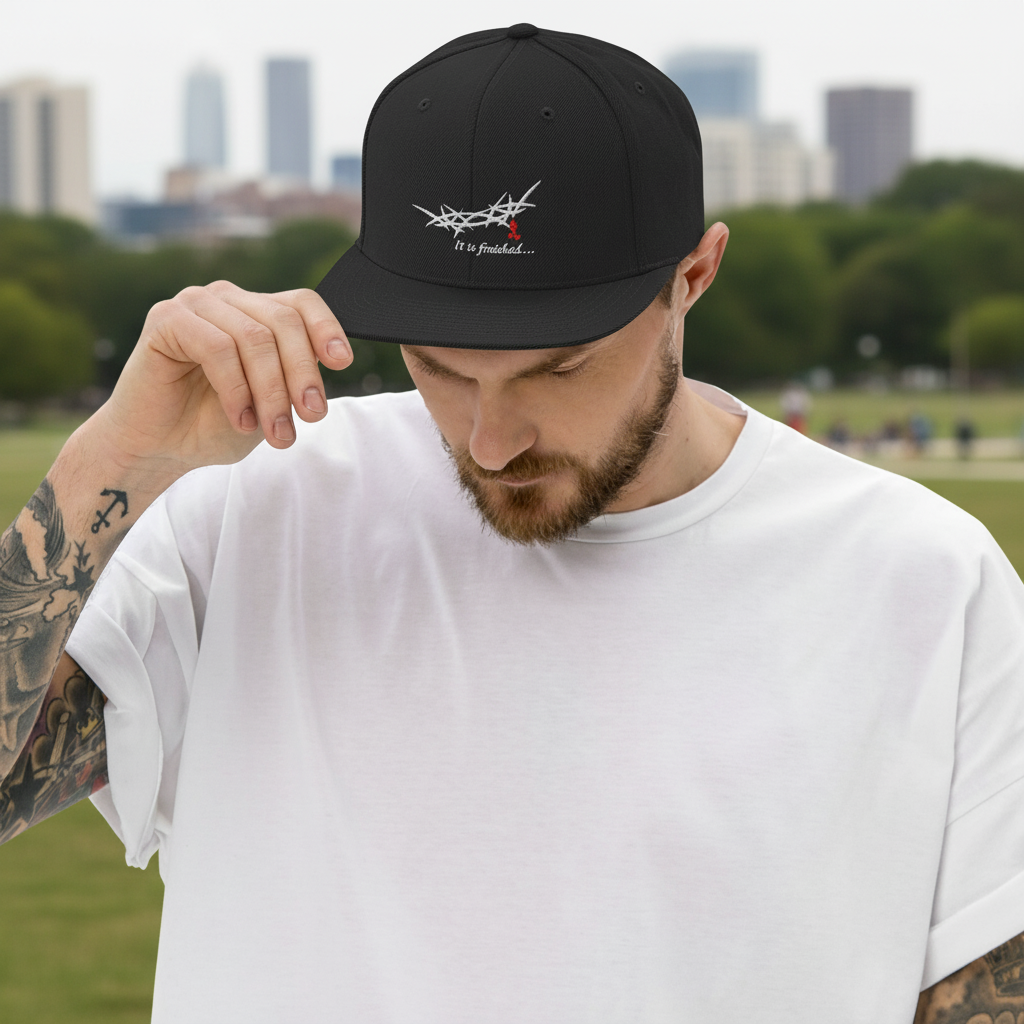 "It is Finished" Kings Crown - Embroidered Snapback Hat