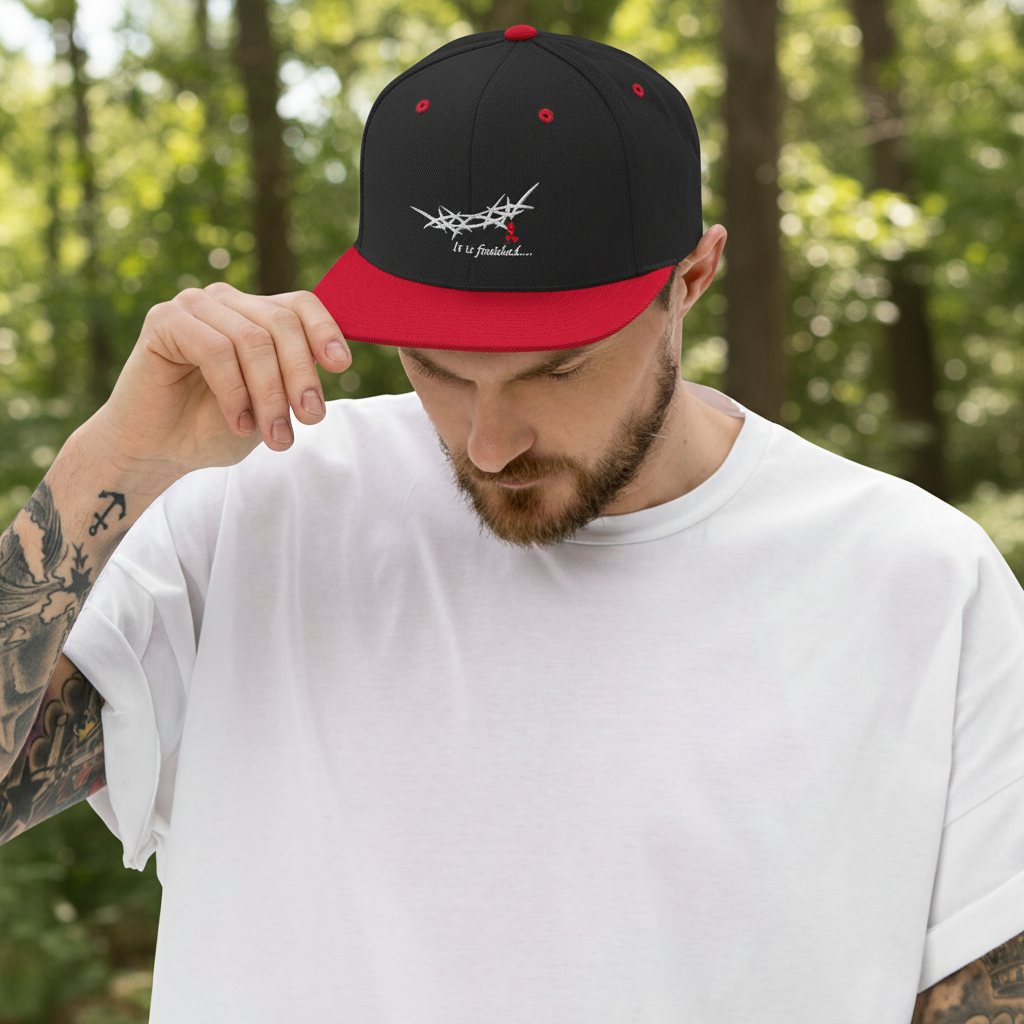 "It is Finished" Kings Crown - Embroidered Snapback Hat
