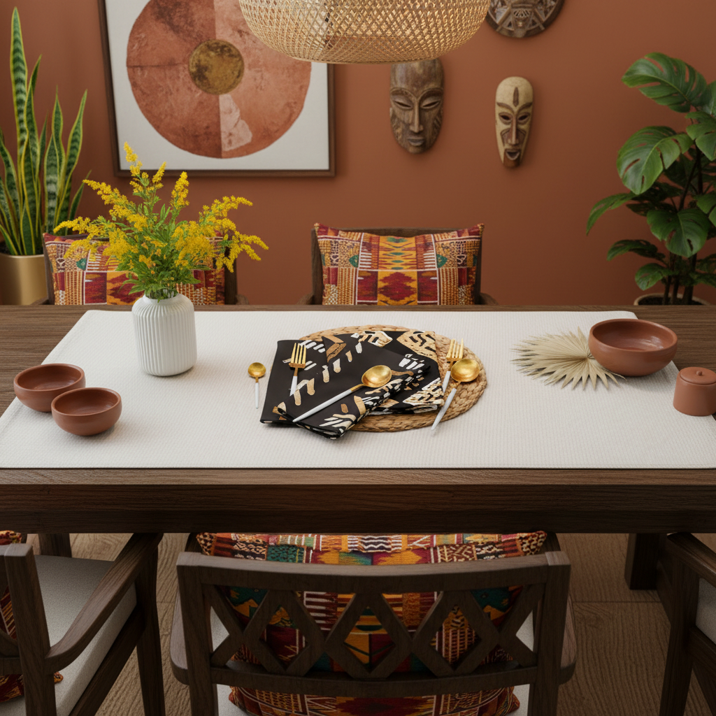 Custom 4pc. African Print Cloth Napkin Set