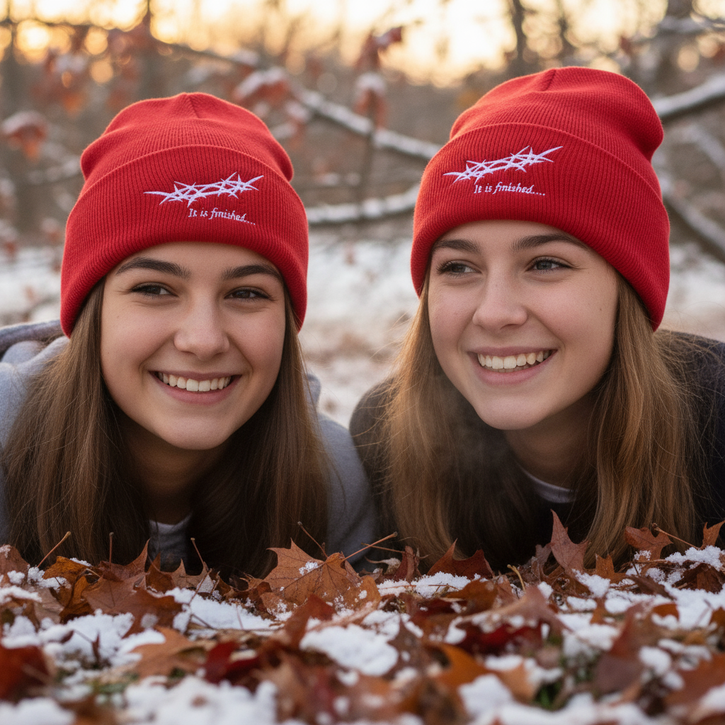 "It is Finished" King's Crown - Embroidered Cuffed Beanie