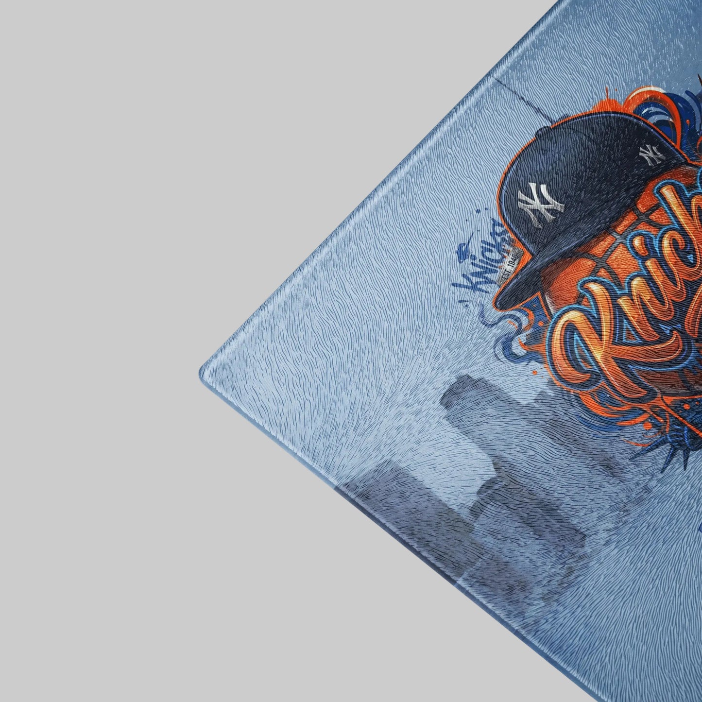 "Knicks" Glass Cutting Board