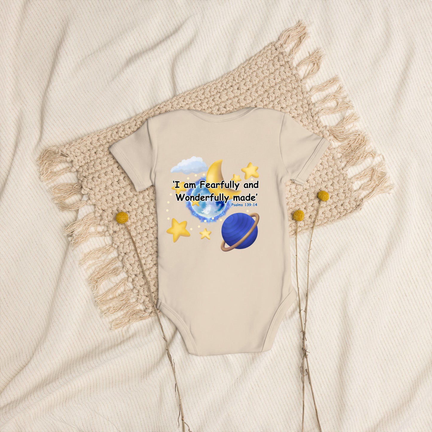 His Image - "Fearfully Made" Organic cotton baby bodysuit