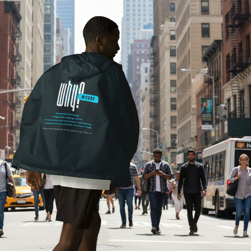 "Why Worry?" - Unisex Lightweight Windbreaker