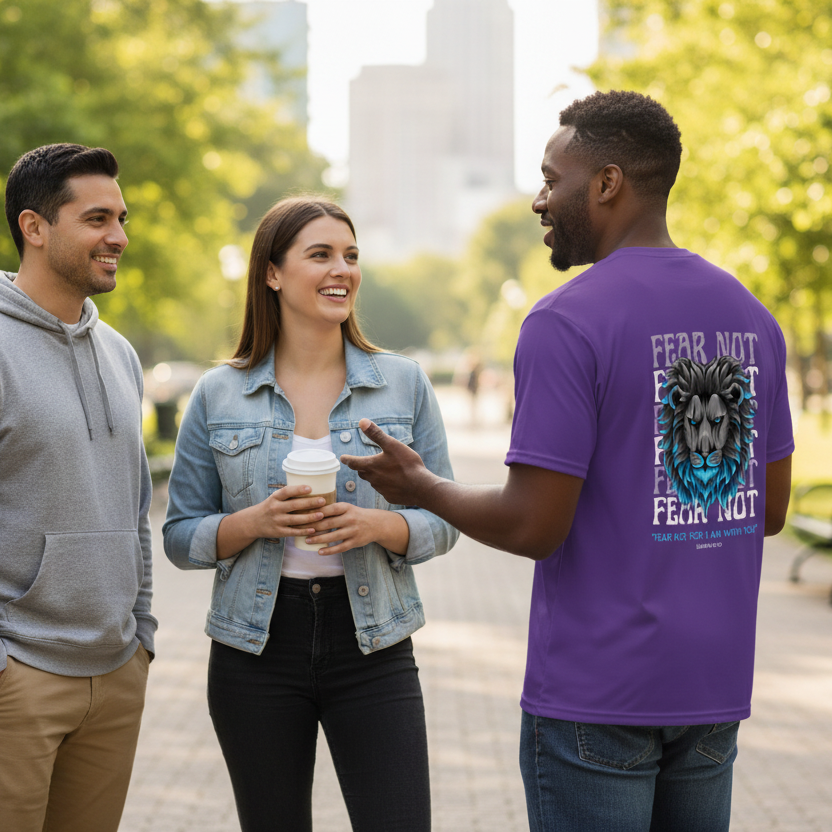 God Speak's - "Fear Not" - Unisex Performance T-shirt (Back)
