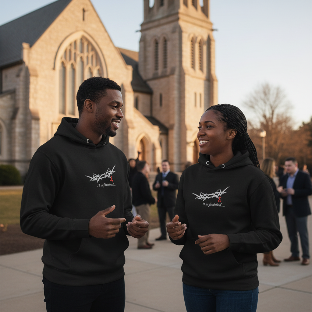 "It is Finished" King's Crown - Embroidered Unisex Hoodie
