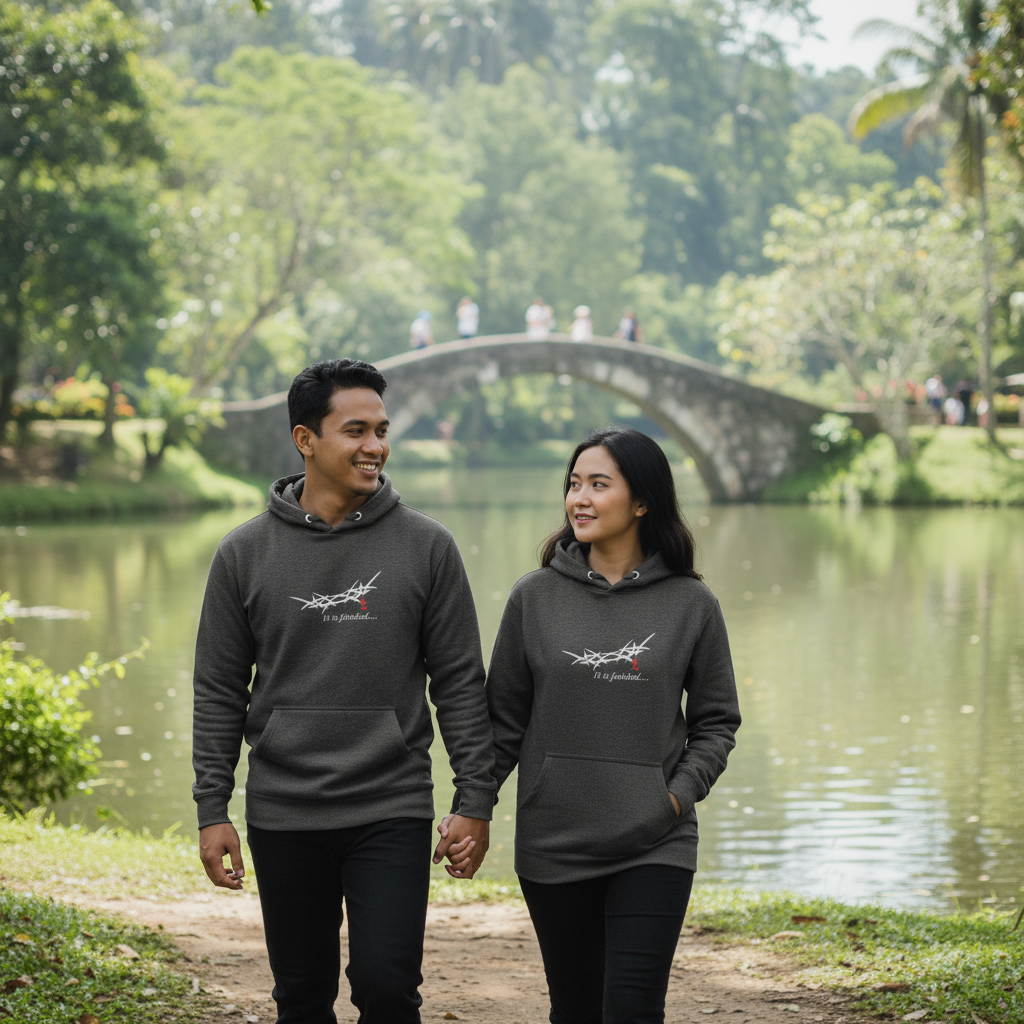 "It is Finished" King's Crown - Embroidered Unisex Hoodie