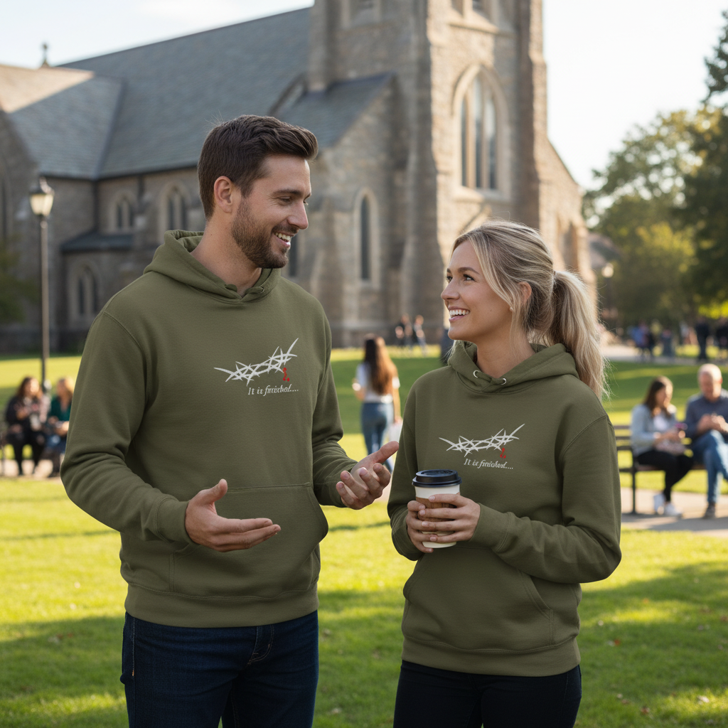 "It is Finished" King's Crown - Embroidered Unisex Hoodie