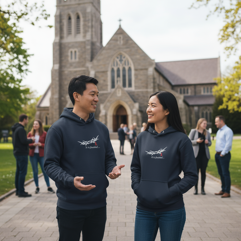 "It is Finished" King's Crown - Embroidered Unisex Hoodie