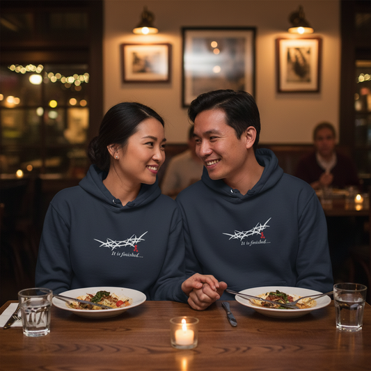 "It is Finished" King's Crown - Embroidered Unisex Hoodie