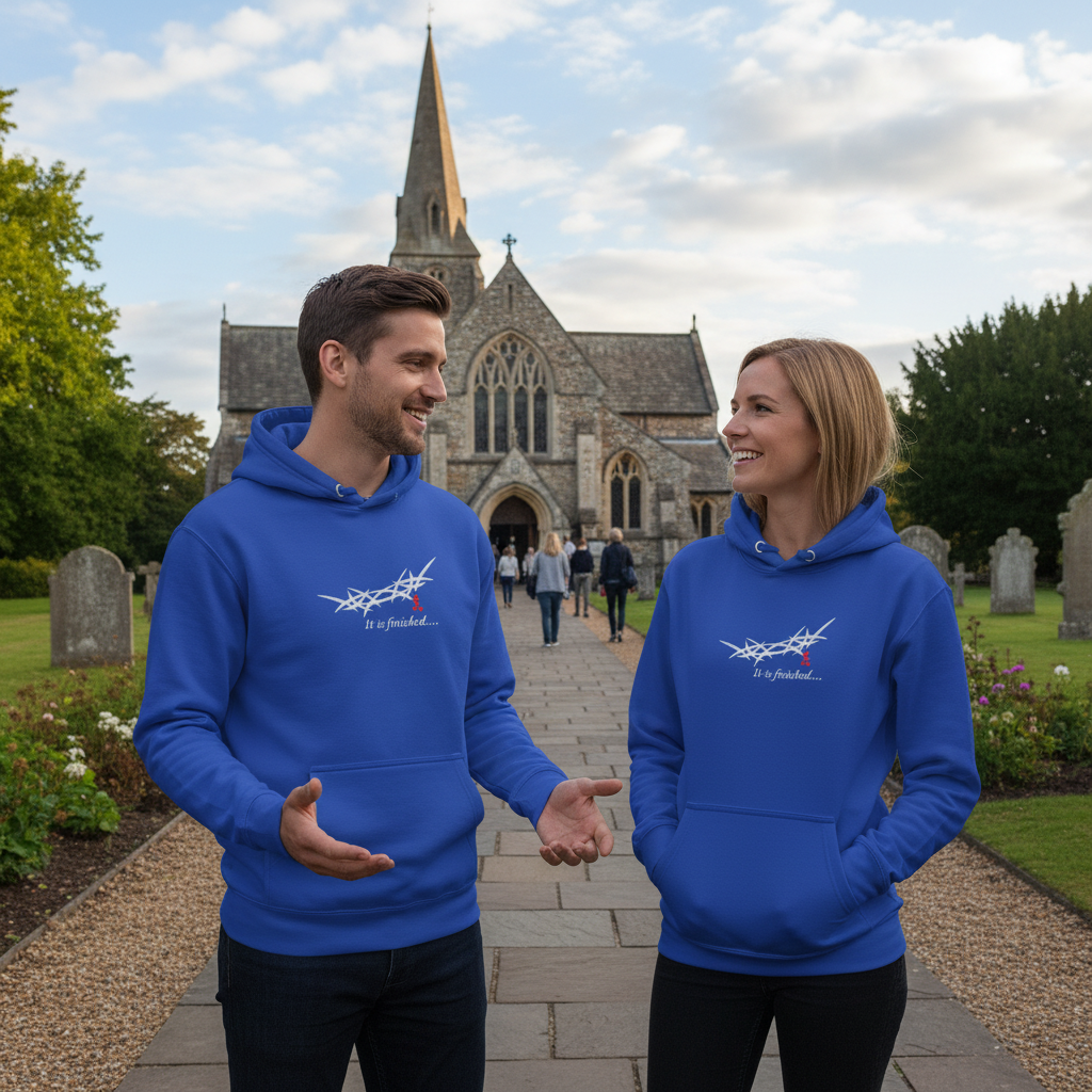 "It is Finished" King's Crown - Embroidered Unisex Hoodie