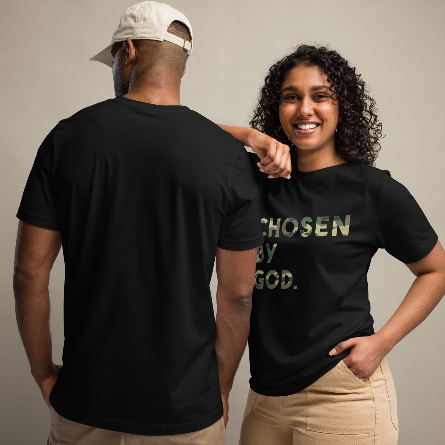 "Chosen by God-Front" - (Army) Unisex Cotton T-shirt