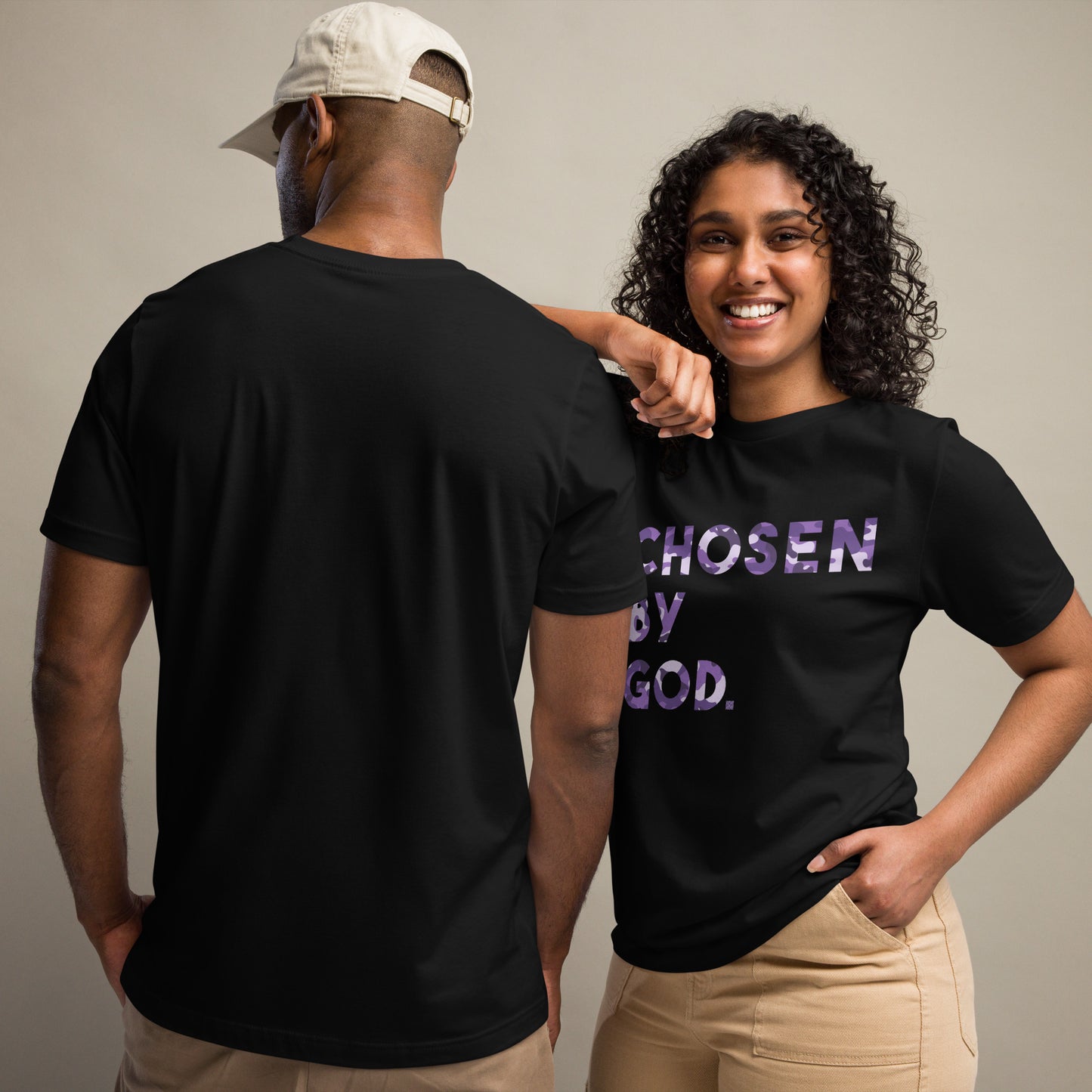 "Chosen by God-Front" - (Purple) Unisex Cotton T-shirt