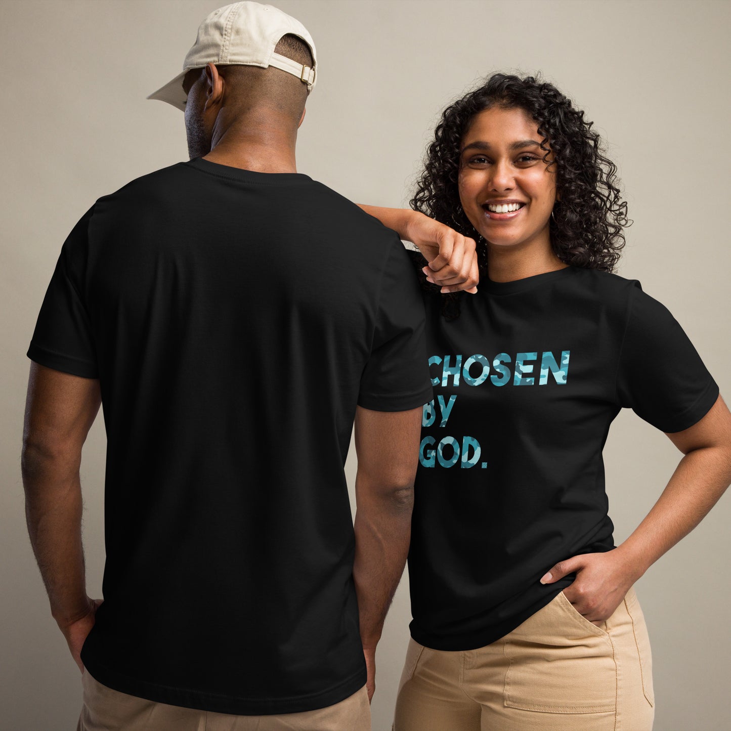 "Chosen by God- Front" - (Turq) Unisex Cotton T-Shirt