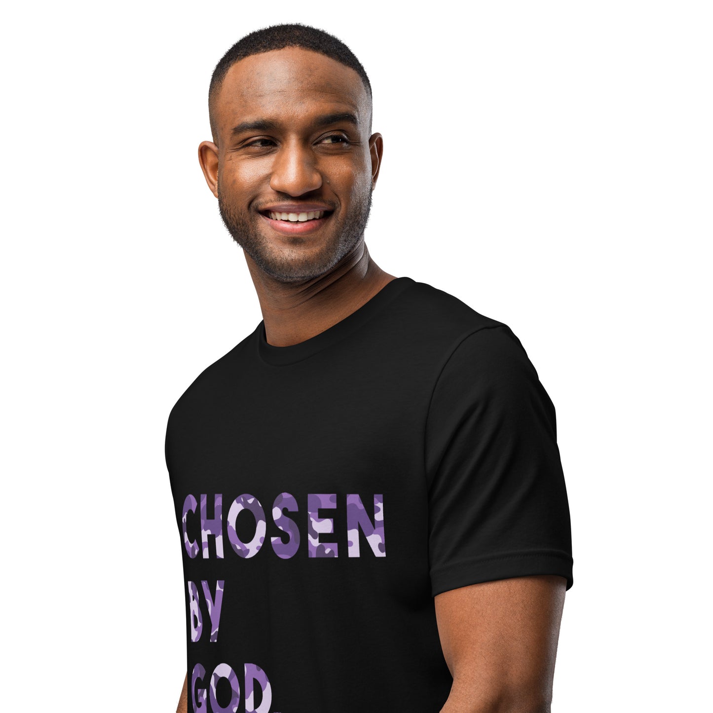 "Chosen by God-Front" - (Purple) Unisex Cotton T-shirt