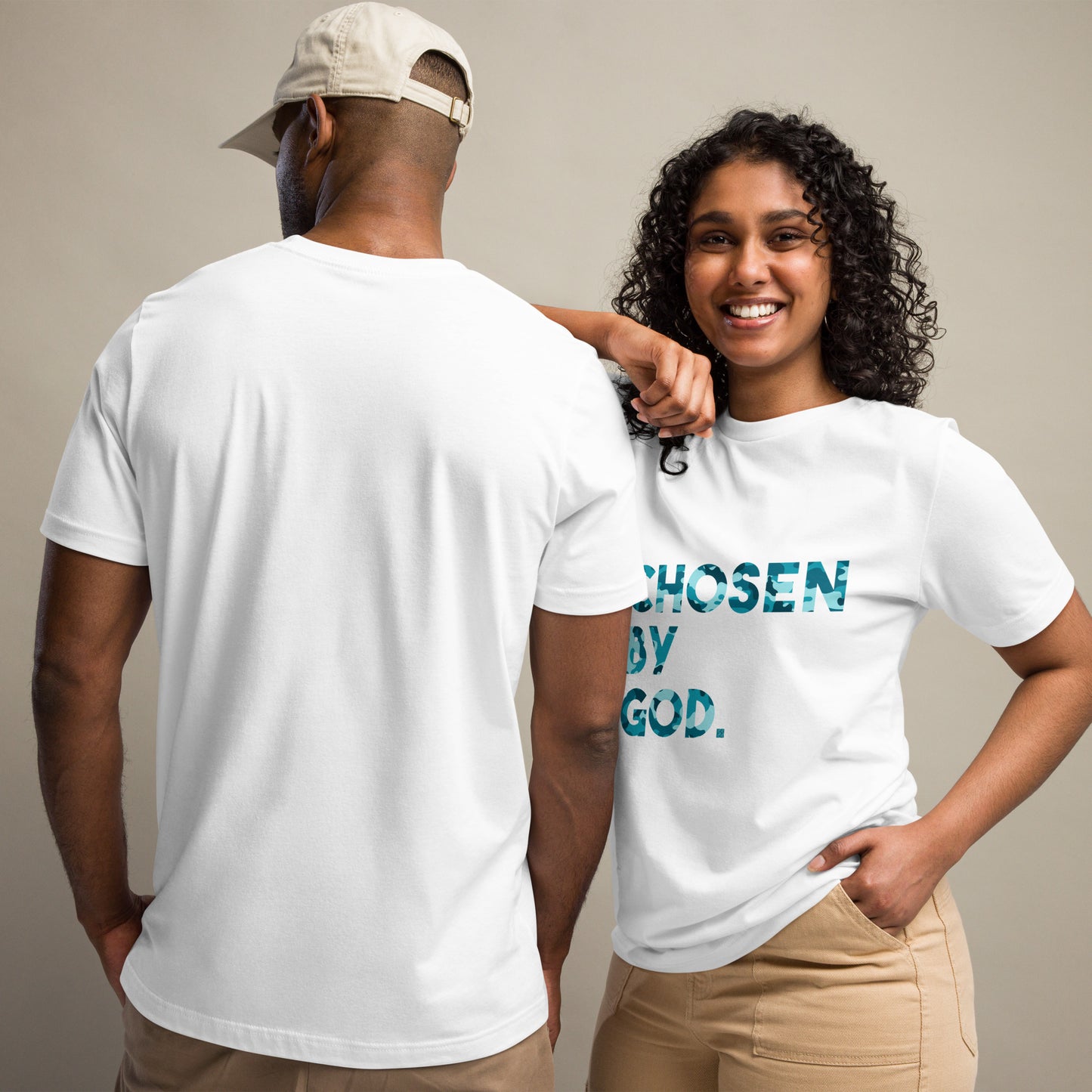 "Chosen by God- Front" - (Turq) Unisex Cotton T-Shirt