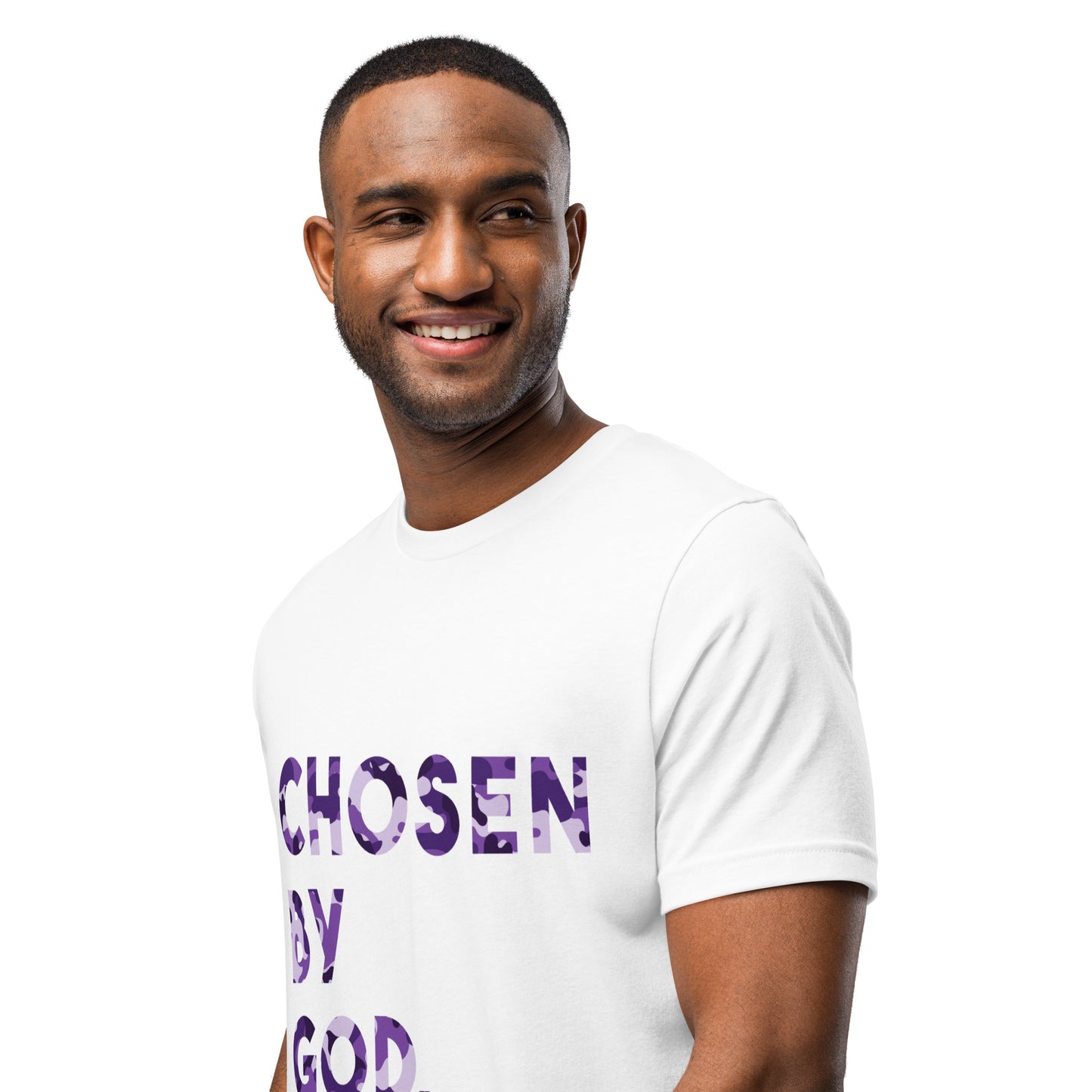 "Chosen by God-Front" - (Purple) Unisex Cotton T-shirt