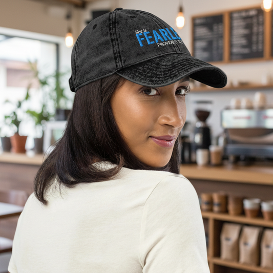 "She is Fearless" - Embroidered Vintage Cap
